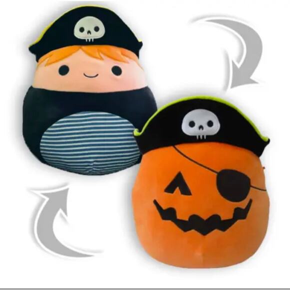 2021 Halloween Squishmallow 12” Flip A Mallow Paxton Pumpkin Emily Black Bat NWT - Picture 1 of 7